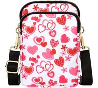 YINHEXI Petit sac à bandoulière pour femme, mini portefeuille pour téléphone portable, sac à bandoulière pour femme et homme, Cœur blanc, Simplicité