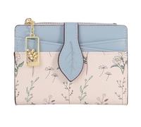YINHEXI Portefeuille pour femme, compact et petit avec blocage RFID, porte-cartes en cuir synthétique, mini sac à main avec poche pour pièces de monnaie pour femmes, filles, Bleu feuille, Minimaliste