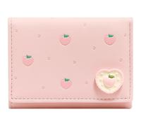 YINHEXI Portefeuille pour femme, petit portefeuille compact à trois volets en cuir synthétique avec blocage RFID, porte-cartes pour femme avec poche pour pièces de monnaie, Pêche rose., Twee