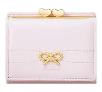 YINHEXI Portefeuille pour femme, petit portefeuille compact à trois volets en cuir synthétique avec poche pour pièces de monnaie et fenêtre d'identité pour femmes, femmes, adolescentes et filles, Nœud