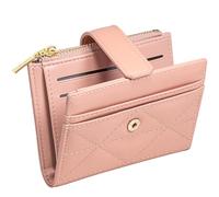 YINHEXI Portefeuille pour femme, porte-cartes, petit porte-monnaie à deux volets avec blocage RFID, joli petit portefeuille de poche en cuir pour femmes, filles, dames mini sac à main court, Rose