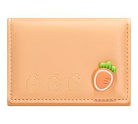 YINHEXI Portefeuille pour femme, porte-cartes pour femme avec motif de fruits, petit sac à main à trois volets avec blocage RFID, petit portefeuille de poche en cuir mignon, Carroty, Mignon