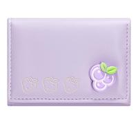 YINHEXI Portefeuille pour femme, porte-cartes pour femme avec motif de fruits, petit sac à main à trois volets avec blocage RFID, petit portefeuille de poche en cuir mignon, lavande, Mignon