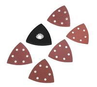 Yinhing 100 Pièces Feuilles de Ponçage 1 Pièces Tampon Triangulaire Crochet et Boucle Oscillant Multi-outil Papier de Verre pour Métal Bois Surface Dure Meulage Polissage