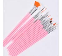 Yinhing 15 Pièces Ensemble de Pinceaux de Revêtement d'art d'ongle Kit de Stylo de Dessin de Gel Acrylique Professionnel pour les Conceptions de Manucure Outils de Peinture () (15 bâtons de craie