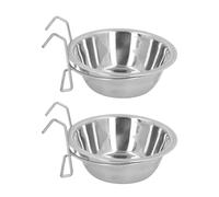 Yinhing 2 Pièces Gamelles Suspendues pour Animaux de Compagnie en Acier Inoxydable Grande capacité Facile à Utiliser dans Une Cage pour Chien pour Chenil Idéal pour Les Chiens et Les Chats pour Une