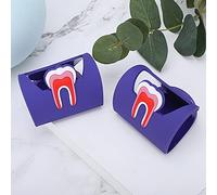 Yinhing 2 Pièces Porte-Cartes élégant en Forme de Dents et Présentoir de Téléphone pour Cliniques Dentiste, Idéal pour Organiser des Cartes de Visite et Améliorer la Décoration du Bureau (PURPLE)