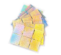 Yinhing 24 Feuilles de Gabarit D'estampage pour Ongles à Faire Soi-même, Pochoir à Grille Irrégulière, Vinyles Réutilisables pour Nail Art, Autocollants Creux avec 24 Autocollants pour (Couleur