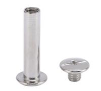 Yinhing 50 Paires de Rivets M5 en Acier Inoxydable de qualité Supérieure, Plats, Ronds, Doubles Rivets Tubulaires pour Vêtements, Projets en Cuir PU, Scrapbooking, Artisanat et Bricolage, 6 X 25 X