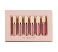 Yinhing 6 Pièces Ensemble de Rouge à Lèvres Liquide Rose Mat Antiadhésif Durable Luxueux Brillant à Lèvres pour le Maquillage des pour le Jour et Spécial