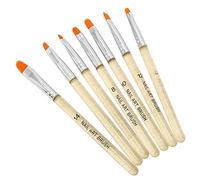 Yinhing 7pcs Set à Brosse à Nail à Poignée Transparente, Nail Art Dessin Peinture Sculpture avec Brosses en Nylon, Tube en Aluminium en Métal pour Stylo Gel Uv, Transparent, Brosse à (GOLD)