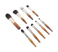 Yinhing 9 PCS Makeup Brushes Ensemble, Portable Travel Cosmetic Brush Set For Contour Blush Under Eye Concealer (Couleur du bois)