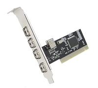 Yinhing Adaptateur de Carte d'extension Hub PCI vers 4 Ports USB 2.0, Convertisseur Haute Vitesse pour Accessoires PC de Bureau