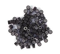 Yinhing Anneaux en Silicone Professionnels 500 Pièces Perles avec Doublure Douce Boucles Indétectables pour Extensions de Cheveux Disponibles en 5 Couleurs (Marron foncé)