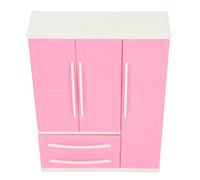 Yinhing Armoire de Maison de Poupée à 3 Portes, Accessoires de Meubles pour Poupées, Jouet Sûr pour Filles de 3 Ans et Plus, Jeu Imaginatif