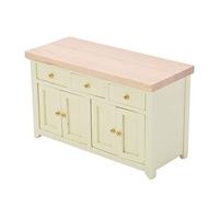 Yinhing Armoire de Maison de Poupée en Bouleau à 12 échelles, Meubles de Rangement de Salon Miniatures, Design Exquis, Décor de Maison de Poupée en Bois Convivial à Faire Soi-même (crème)