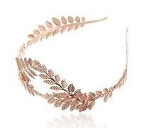 Yinhing Bandeau de Déesse Grecque, Couronne de Laurier en Métal doré, Accessoire de Cheveux pour Femme, avec Ajustement Réglable, pour Bal de Mariage, Fête Médiévale, Costume (Or + argent)