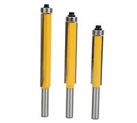 Yinhing Bit de Routeur Set 3pcs, Routeur de Garniture avec Roulement, Fraiseuse de Bois à Tige de 8 Mm Cutter, Bit de coupé à Chasse d'eau pour Les de Forage de Fraise à Bornes