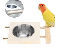 Yinhing Bol d'alimentation en Acier Inoxydable de qualité Supérieure, avec Support, Idéal pour Les Oiseaux, Conception d'accessoires pour Une Utilisation et Un Entretien Faciles (Emplacement Unique)