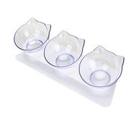 Yinhing Bol d'alimentation surélevé pour Chat avec 3 Bols Transparents pour la Colonne Cervicale Alimentaire, Conception Facile à Détacher