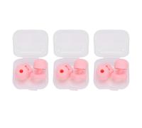 Yinhing Bouchons D'oreilles Circulaires en Silicone en Forme D'étoile, Design Ergonomique, Réutilisables, Lavables, Antibruit, Grands, Moyens, Petits, Roses pour Dormir et Voyager