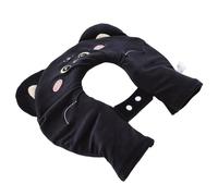 Yinhing Bouillotte en Forme de U, Couverture Moelleuse en Forme de Chat Noir pour la Raideur des épaules et les Voyages, avec Large Port de Remplissage et Bouchon d'étanchéité sécurisé