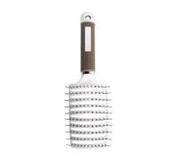 Yinhing Brosse à Cheveux avec Crochet Magnétique, Dents Vitrées à Pointe Ronde pour Démêler les Cheveux Bouclés et Ondulés, Poignée Ergonomique en Spirale, Peigne de Massage du Cuir (WHITE)