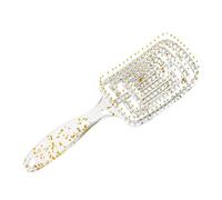 Yinhing Brosse à Cheveux Transparente Creuse et Incurvée, Brosse de Coiffure Démêlante Ventilée pour Femmes, Salon de Maison, Soins Capillaires Professionnels, Conception à Paillettes