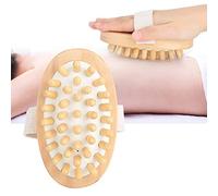 Yinhing Brosse Corporelle Multifonctionnelle, Brosse de Bain Exfoliante, épurateur de Dos, de Bain Anti-graisse, Outil de Massage pour la Relaxation et la Détox, en Bambou (Pas de poignée)