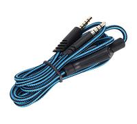 Yinhing Câble de Remplacement A10 A40TR avec Contrôle de Volume en Ligne, Câble d'écouteurs Flexible tressé en Nylon de 2m pour Casque de Jeu 4 PC (Fonction silencieuse-bleu)