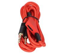 Yinhing Câble de Remplacement A10 A40TR avec Contrôle de Volume en Ligne, Câble d'écouteurs Flexible tressé en Nylon de 2m pour Casque de Jeu 4 PC (Contrôle du volume - Rouge)