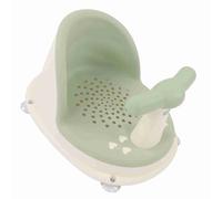 Yinhing Chaise de Douche Pliable pour bébé, Bain en PP Respectueux de la Peau, avec Poignée Amovible, Ventouses Antidérapantes, Idéale pour les Voyages et un Usage Domestique (GREEN)