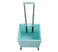 Yinhing Chariot Utilitaire Pliable avec roulettes à Poignée Télescopique, Caisse Roulante Pliable pour Faire Les Courses, Chariot de Rangement Mobile, Construction Solide en PP 44 X 37,6 X 45 Cm