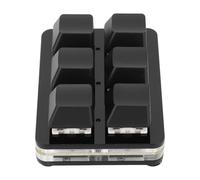 Yinhing Clavier de Jeu Mécanique avec 6 Touches, Commutateurs Rouges Programmables, Petit Clavier Mécanique Filaire USB Rvb pour Le Bureau et Les Jeux (Black)