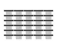 Yinhing Clips de Peigne de Perruque 30pcs, Conception d'arc en Acier Inoxydable 7 Dents Accessoires de Capuchon de Cheveux, pour les Perruques et Extensions pour Hommes pour Hommes (BLACK)