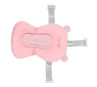Yinhing Coussin de Siège de Bain pour bébé, Oreiller de Baignoire pour nouveau-né, Support de Bain pour bébé avec 3 Ceintures de sécurité à Pression et Tissu à 3 Couches pour Baignoire (ours rose)