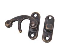 Yinhing Crochet à Loquet en Fer Rétro pour Boîtes à Bijoux, 30 Pièces, 3.2X2.8Cm, Crochet Droit Jaune pour l'artisanat, Décoration Vintage, Projets de Bricolage et Plus Encore (gauche en