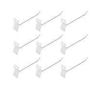 Yinhing Crochets Muraux à Lattes de 15 Cm, 50 Pièces, Plaque à Fente, Crochets à Fil Unique pour Affichage au Détail, Muraux à Lattes en Aluminium argenté de 3,3 Mm de Diamètre pour Vêtements et