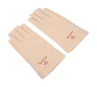 Yinhing de Protection UV, de Manucure sans Doigts avec Protection UV UPF50+ pour Sèche-lampe à Ongles LED, Fibre de Coton Respirante Extensible sans Boulochage (Jaune clair)