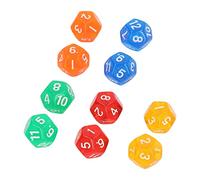Yinhing Dice DE Dices POLYÉDRIQUES 12 SICE POLYÉDRIQUE Colored POLYEDRAL 40PCS 5 Couleurs Transparent DADOS pour Les Jeux DE société et l'enseignement des Mathématiques