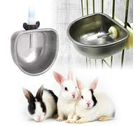 Yinhing Dispensateur d'eau de Lapin, Lapin Bowl Bowl Volaille Bown Bown 10 Sets en Acier Inoxydable Buveur Automatique Waterer Cup Bunny Food Dispenser pour Les Petits Animaux Marten Fox Bunnies