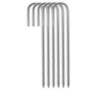 Yinhing Enjeux du Sol de 12 Pouces de Jardin, J Hook Ancres de Terre Lourds, en Acier galvanisé J Enjeux de Crochet, pour Tentes, Clôtures de Jardin, Trampolines, 20 Pièces (6PCS)