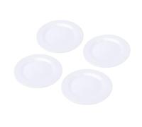 Yinhing Ensemble d'Assiettes à Dîner en Mélamine 4 Pièces, Assiettes Rondes Légères en Pouces, Idéales pour les Repas, Apéritifs, Desserts, Salades de Fruits, Repas Blancs élégants pour la Maison