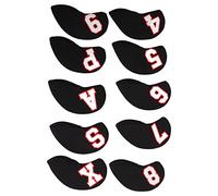 Yinhing Ensemble de 10 Housses en Fer en Néoprène avec Couvre-Chef de Protection NumérotéS pour Fers 4 5 6 7 8 P S A X, Accessoires Souples Anti-Rayures (Black)