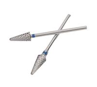 Yinhing Ensemble de 2 Forets à Ongles Coniques en Tungstène pour Lime à Ongles électrique, Outils d'élimination des Cuticules en Forme de Cône pour Manucure et Pédicure, Idéal pour les