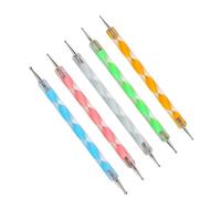 Yinhing Ensemble de 5 Stylos à Points avec Prise Confortable Matériau Acrylique de qualité Supérieure Conception en Spirale Unique Outils de Pointage pour Nail Art sur les Ongles Professionnels et