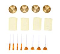Yinhing Ensemble de Brosses et Bols pour Masque Facial, 4 Bols en Acier Inoxydable, 4 Brosses éventail, Plates, Bandeaux en Peluche avec Outils de qualité Salon pour Soins de (GOLD)
