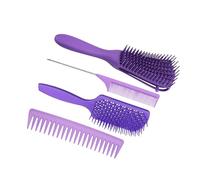 Yinhing Ensemble de Peignes de Brosse à Cheveux à 8 Rangées, Brosse D'aération, Peigne à Dents Larges, Peigne à Queue de Rat pour la Coiffure, avec Poignée en Laque en Caoutchouc pour (PURPLE)