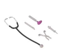 Yinhing Ensemble de Stéthoscope à 12 échelles, 5 Pièces, Accessoires de Médecins pour Maison de Poupée, Conception de Simulation Exquise, Matériau en Alliage pour Collection de Maison de Poupée