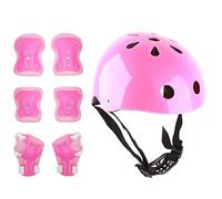 Yinhing Ensemble d'équipement de Protection pour Casque pour Enfants avec Coudières et Genouillères en Mousse, Accessoires pour Draisiennes, Scooters, Patinage à roulettes et , Design Bleu élégant